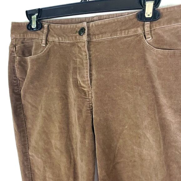 Women's J. Jill Brown Ribbed Corduroy Straight Leg Mid Rise Pants Size 12P - Picture 7 of 9